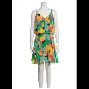 Milly Abstract Silk mini dress in size 6 Made in USA